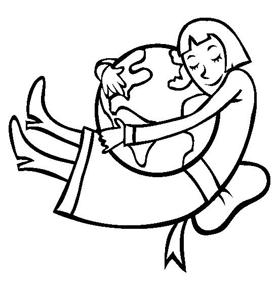 Free Hugging The Earth Coloring Pages